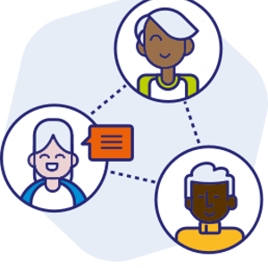 Three public health professionals working collaboratively.  Three public health professionals working collaboratively.